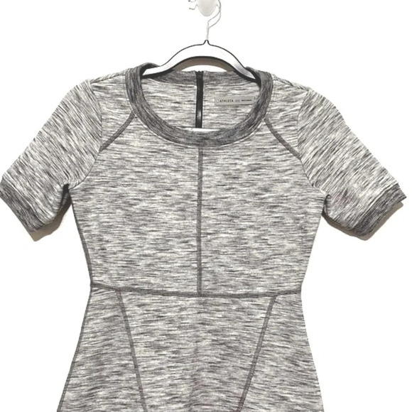 Athleta Textured En Route Grey Heather Dress Mini Fit & Flare Size XXS - Picture 5 of 12